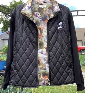2014 BRADFORD EXCHANGE PROTECT THE WILD QUILTED JACKET WOMENS XL PANDA POCKETS - Picture 1 of 11
