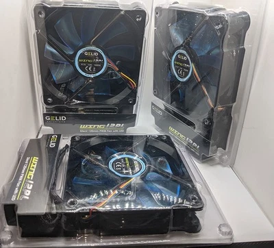 Gelid Wing 12 PL Blue Gamer 120x25mm PWM LED Fan NEW NIB Computer Silent - Image 1 of 4