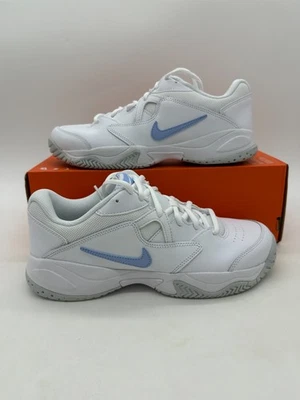 Nike Court Lite 2 Women's size 10 White Blue Leather Tennis Shoes AR8838 112 - Image 1 of 4