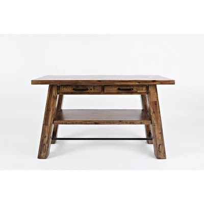 Cannon Valley Distressed Industrial Trestle 50" Sofa Table - Image 1 of 4