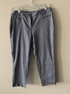 346 Brooks Brothers Talla 12 Pantalón Natalie Fit Azul Blanco Eslabón de Cadena Diseño 1622 - Imagen 1 de 11