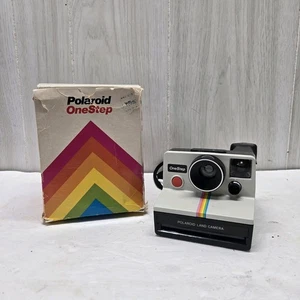 Cámara terrestre Polaroid SX-70 OneStep Rainbow Stripe original de colección sin probar - Imagen 1 de 8