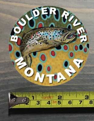 Boulder River Sticker Montana Fly Fishing Decal Trout Abel Ross Reels Hatch