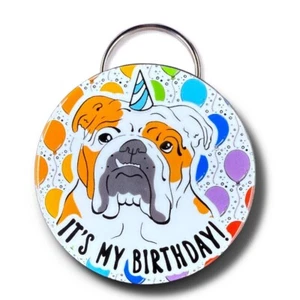 English Bulldog Dog Birthday Bottle Opener Keychain Handmade Gift - Picture 1 of 4