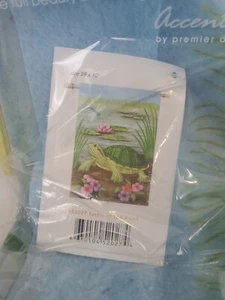 Turtle Dragonfly Lily Pad Flower Pond House Flag Large 40" x 28" - Picture 1 of 2