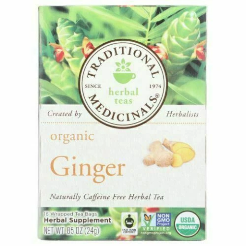 Té de jengibre orgánico 16 bolsas de medicinales tradicionales Foto 1 de 1