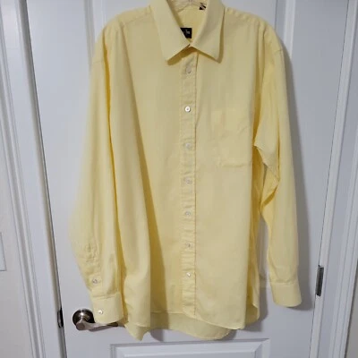 Мужская желтая рубашка Gitman Brothers с длинным рукавом на пуговицах размер 16 1/2/35 - Изображение 1 из 4