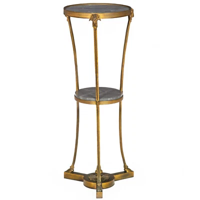 Изящный французский бронзовый и мраморный двухъярусный стол Gueridon эпохи Людовика XVI - Изображение 1 из 4