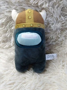 Among Us Plush Toy Grey Viking Helmet 7 inch Clean! - Picture 1 of 3