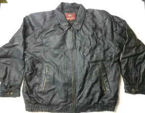 Marc Mattis Mens Black Leather Bomber Jacket Coat, Size XXL - Picture 1 of 12