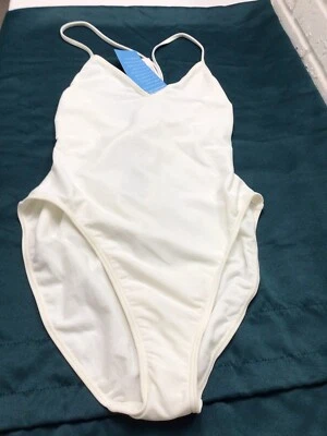 Terno de banho Spiegal branco peça única tamanho 12 com design de amarrar nas costas - Imagem 1 de 4