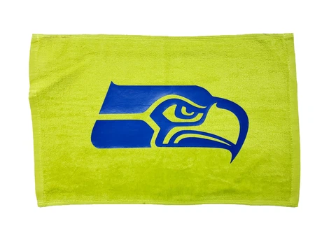 NFL Seattle Seahawks Lime Rally Towel Blue Logo 11" x 18" 100% Cotton Cover