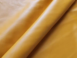soft yellow GENUINE sheepskin leather hide leather 2pcs - Picture 1 of 8