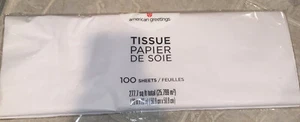 Premium White Tissue Paper 20" X 20" - 100 Sheet Pack American Greetings - Picture 1 of 2