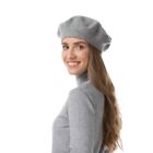 Grey Cute Beret Hat Cotton Fashion Accessory Ladies French Beret Hat