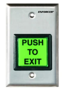 Seco-larm SD-7202GC-PEQ Illuminated green 2" square Exit Button - Picture 1 of 4