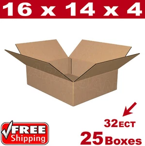25 - 16x14x4 Cardboard Boxes Mailing Packing Shipping Box Corrugated Carton - Picture 1 of 1