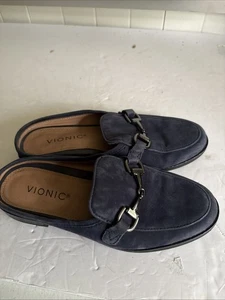Vionic Salie Hotsell marineblau Wildleder Pferdegebiss Slipper Pantolette Loader Orthese Größe 5 - Bild 1 von 5