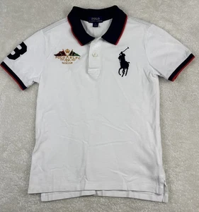 Polo Ralph Lauren Shirt Boys size 7 Big Pony Crest Patch Equestrian Preppy - Picture 1 of 9