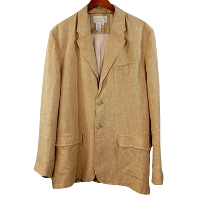 Blazer de lino para hombre The Territory Ahead chaqueta bronceada abrigo deportivo caqui preppy 42L Foto 1 de 4