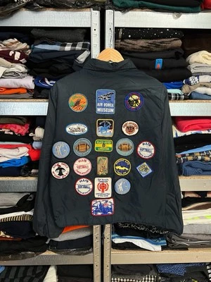 Vintage 70s Sears Racing & Air Force Jacket w/ Patches Scout Porsche Subaru USA - Image 1 of 4