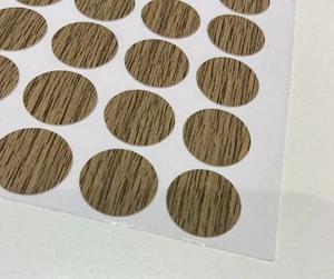 Self Adhesive Screw Cap Covers Antique Oak - Picture 1 of 4