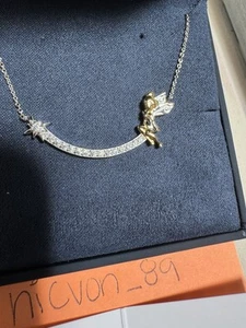 CRISLU Disney Tinkerbell Bar Necklace In Sterling Platinum  - Picture 1 of 5