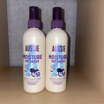 2 x Aussie MOISTURE RECHARGE Detangling Leave In Spray Conditioning Spray 250ml - Image 1 of 3