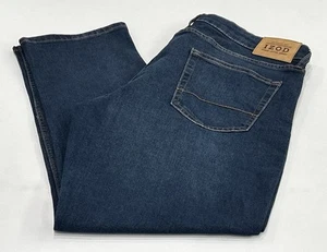 IZOD Men's Straight Fit Comfort Stretch Denim Jeans, Dark Blue, Size 36X30 - Picture 1 of 6