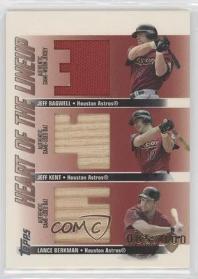 2004 Clubhouse Collection Heart of the Lineup Triple Relics Jeff Bagwell Kent - Image 1 of 2