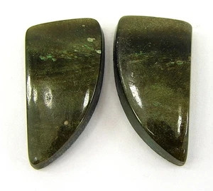 33,25 ct natürlicher Obsidian Paar lose Edelstein Cabochon Draht Verpackung - 28693 - Bild 1 von 2