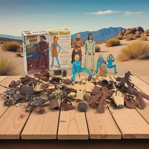 HUGE LOT Vintage MARX Johnny West 6 Figures and 120+ Accessories Estate. - Picture 1 of 22