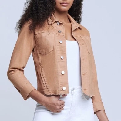 Chaqueta de mezclilla corta ajustada L’Agence Janelle en rosa polvoriento malva nueva sin etiquetas XS $375 Foto 1 de 4