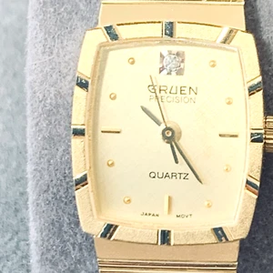 Vintage Gruen Precision Diamond Quartz Ladies Watch -New in Box with new battery - Picture 1 of 10
