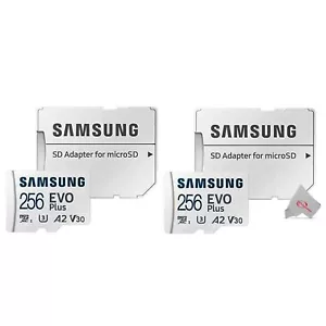 Samsung EVO Plus MicroSD 256GB, 130MBs Memory Card with Adapter X2 - Picture 1 of 3