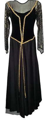 Disfraz Vintage Reina Ana por Joanna Designs Disfraz Negro y Dorado Talla XL Foto 1 de 4