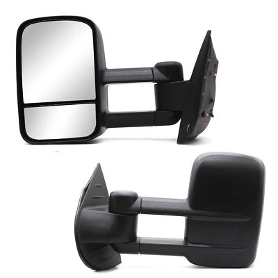 Manual Adjustment Tow Mirrors For 2003-06 Chevy Silverado 1500 2500 LH RH Black - Imagem 1 de 4