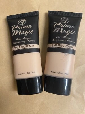 2 X W7 Peach Prime Magic Anti Fatigue Brightening Primer Camera Ready - Image 1 of 2