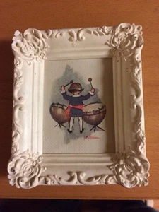 Art Print The Wee Musician Little Drummer Boy Beautifully Framed 4.5 X 4 Inch - Picture 1 of 2