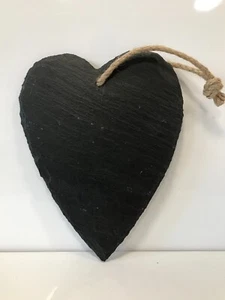 Black Slate Frames, Plaques Heart hanging chalkboard Memo Notice *M - Picture 1 of 19