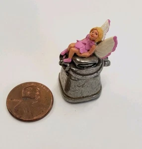 Painted Fairy Thimble England with trinket box hinged compartment - Picture 1 of 4