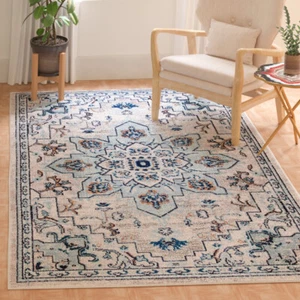SAFAVIEH Madison Collection MAD473D Ivory/ Light Blue Rug - Picture 1 of 33
