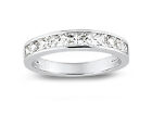 0.27ct Diamond Wedding Band Ring 14k White Gold Princess Cut Channel Set H SI2