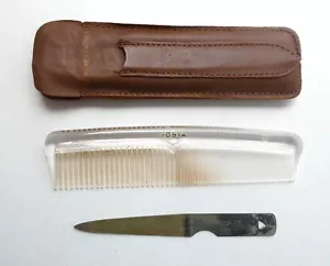 Peine de pelo de nailon Fosta vintage nuevo en stock archivo y estuche de cuero envío gratuito hecho en EE. UU. - Imagen 1 de 6