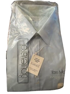 NWT Boulevard long sleeve dress shirt long sleeve baby blue tall man 18-35 - Picture 1 of 7