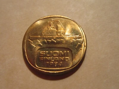 Moneda Finlandia 1984 5 Markkaa ICE BREAKER URHO bonitas monedas sin circular Foto 1 de 3