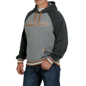 Cinch Men's Raglan Fleece Vintage Grey Sweatshirt Hoodie MWK1217007 - Picture 1 of 1