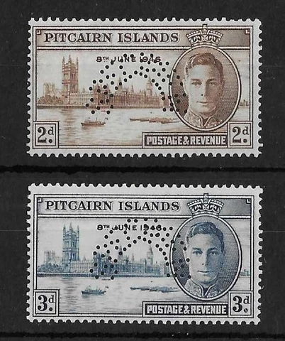 Pitcairn Islands 1946 Victory Specimen Set SG9s-10s MNH Cat£400 Cover