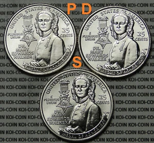 BU US 2024 PDS 3x Dr. Mary Edwards Walker American Women quarters 25c coins - Picture 1 of 2