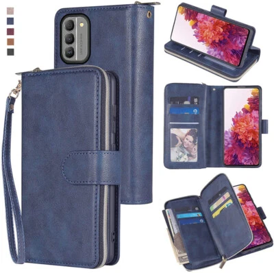 For Nokia G400 Wallet Case 9Card Zipper Slots Kickstand Flip Leather Phone Case - Image 1 of 4